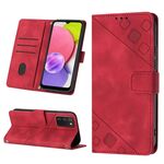 Custodia in pelle goffrata per Samsung Galaxy A03s 166,6 mm (rosso)