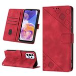 Custodia in pelle goffrata per Samsung Galaxy A23 4G / F23 5G (rosso)