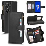 Per ASUS Zenfone 10/9 Custodia in pelle con cerniera texture Litchi (nero)