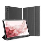 Custodia per tablet in pelle magnetica per Samsung Galaxy Tab S9 DUX DUCIS serie Domo (nero)