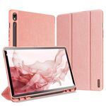 Custodia per tablet in pelle magnetica per Samsung Galaxy Tab S9 DUX DUCIS serie Domo (rosa)