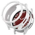 Per Samsung Galaxy Watch 6 Classic 47mm Anello rotante + Custodia protettiva per orologio con armatura in TPU (bianca)