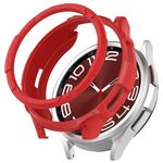 Per Samsung Galaxy Watch 6 Classic 47mm Anello rotante + Custodia protettiva per orologio in TPU (rosso)