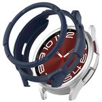 Per Samsung Galaxy Watch 6 Classic 47mm Anello rotante + Custodia protettiva per orologio in TPU (blu)