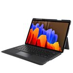 T970B-AS Pivot Backlight Split Type Custodia in pelle per tastiera Bluetooth per Samsung Galaxy Tab S7+/S7 FE/S8+ (Nero)