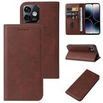 Custodia per telefono in pelle con chiusura magnetica per Ulefone Note 16 Pro (marrone)