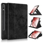Per Samsung Galaxy Tab S9 360 Rotation Stand Custodia per tablet in pelle intelligente (nero)