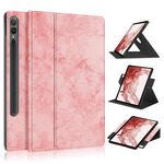 Per Samsung Galaxy Tab S9 + 360 Rotation Stand Custodia per tablet in pelle intelligente (rosa)
