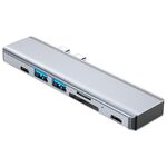 BYL-2101 7 in 1 Dual USB-C / Type-C a USB Adattatore HUB per docking station (argento)