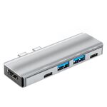 YG-2102 5 in 1 Dual USB-C / Type-C a USB Adattatore HUB per docking station (argento)