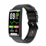 TK70 Orologio intelligente con cinturino in silicone con schermo a colori da 1,47 pollici, supporto frequenza cardiaca / pressione sanguigna / ossigeno nel sangue / monitoraggio della glicemia (nero)