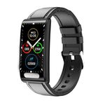 TK70 Orologio intelligente con cinturino in pelle con schermo a colori da 1,47 pollici, supporto frequenza cardiaca / pressione sanguigna / ossigeno nel sangue / monitoraggio della glicemia (nero)