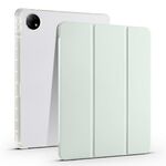 Per vivo Pad2 12,1 pollici Custodia per tablet in pelle TPU trasparente pieghevole a 3 pieghe con slot per penna (verde chiaro)