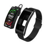 K13S Schermo TFT da 1,14 pollici Cinturino in metallo milanese Smart Call Bracciale Supporta la gestione del sonno / Monitoraggio dell'ossigeno nel sangue (Nero)
