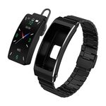 K13S Schermo TFT da 1,14 pollici cinturino in acciaio slub Smart Calling Bracciale supporta la gestione del sonno/monitoraggio dell'ossigeno nel sangue (nero)