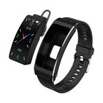 K13S Schermo TFT da 1,14 pollici Cinturino in silicone Smart Calling Bracciale Supporta la gestione del sonno/Monitoraggio dell'ossigeno nel sangue (Nero)