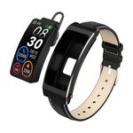 K13S Schermo TFT da 1,14 pollici Cinturino in pelle Smart Calling Bracciale Supporta la gestione del sonno/Monitoraggio dell'ossigeno nel sangue (Nero)
