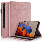 Per Samsung Galaxy Tab S9 / S8 / S7 Custodia per tablet orizzontale in pelle Life Tree Series (oro rosa)