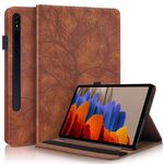 Per Samsung Galaxy Tab S9 / S8 / S7 Custodia per tablet orizzontale in pelle Life Tree Series (marrone)