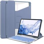 Custodia in pelle trasparente per Samsung Galaxy Tab S9 360 rotazione intelligente con tastiera (lavanda)