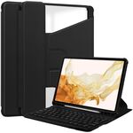 Custodia in pelle trasparente per Samsung Galaxy Tab S9+ 360 rotazione intelligente con tastiera (nero)