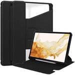 Custodia in pelle trasparente per Samsung Galaxy Tab S9 + 360 rotazione (nera)