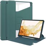 Custodia in pelle trasparente per Samsung Galaxy Tab S9+ 360 rotazione (verde scuro)