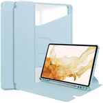 Custodia in pelle trasparente per Samsung Galaxy Tab S9+ 360 rotazione (blu cielo)