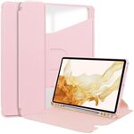 Custodia in pelle trasparente per Samsung Galaxy Tab S9+ 360 rotazione (rosa)