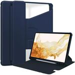 Custodia in pelle trasparente per Samsung Galaxy Tab S9+ 360 rotazione (blu scuro)
