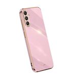 Per Samsung Galaxy S23 FE 5G XINLI custodia per telefono in TPU elettrolitico con bordo dritto 6D (ciliegia viola)
