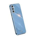 Per Samsung Galaxy S23 FE 5G XINLI Straight Edge 6D Custodia per cellulare in TPU placcato (blu celeste)