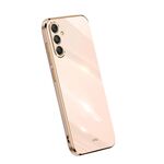 Per Samsung Galaxy S23 FE 5G Custodia per cellulare XINLI Straight Edge 6D placcata in TPU (rosa)