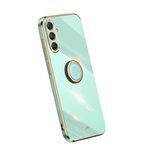 Per Samsung Galaxy S23 FE 5G XINLI Straight Edge 6D Electroplate Custodia per telefono in TPU con supporto ad anello (verde menta)
