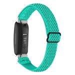 Per Fitbit Inspire 3 cinturino in nylon intrecciato con fibbia Wave (verde acqua)