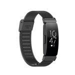 Per Fitbit Inspire 3 cinturino in acciaio inossidabile con fibbia a maglia fine (nero)