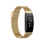 Per Fitbit Inspire 3 cinturino in acciaio inossidabile con fibbia a maglia fine (oro)