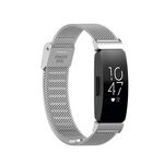 Per Fitbit Inspire 3 cinturino in acciaio inossidabile con fibbia a maglia fine (argento)
