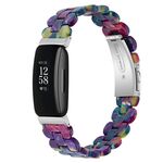 Per cinturino di ricambio in resina ovale Fitbit Inspire 3 (fiore verde viola)