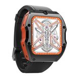 Modello X 1,99 pollici IP68 impermeabile Android 9.0 4G Dual Camera Ceramics Smart Watch, specifica: 2G + 16G (nero arancione)