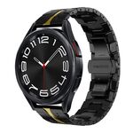 Per Samsung Galaxy Watch 6/6 Cinturino classico in acciaio inossidabile in metallo (oro nero)