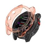 Custodia protettiva per orologio in TPU semi-pacchetto per Garmin Fenix 7S Pro (arancione trasparente)