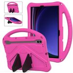 Per Samsung Galaxy Tab S9 Custodia per tablet antiurto EVA con supporto (rosa rossa)