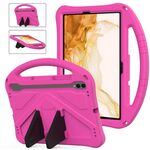 Per Samsung Galaxy Tab S8 Custodia per tablet antiurto EVA con supporto (rosa rossa)