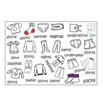 2 fogli 40x60 cm Abbigliamento guardaroba identifica adesivi murali