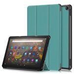 Per Amazon Fire HD 10 2023 Custer Pure Color 3-Fold Holder Custodia per tablet in pelle intelligente (verde scuro)