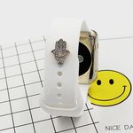 Cinturino in silicone per orologio da 3 pezzi, fibbia decorativa con diamanti, stile: mano diamantata