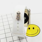 Fibbia decorativa con diamanti con cinturino in silicone per orologio da 3 pezzi, stile: Diamond Bear