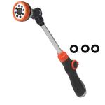 8 Irrigatore a stelo lungo con pollice funzionale +3 tappetini Irrigazione domestica multifunzionale Doccia per autolavaggio da giardino agricolo