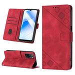 Custodia per telefono in pelle goffrata effetto pelle per OPPO A55 5G / A54 4G / A16 4G / A16s / A55 4G / A54s / A56 5G / Realme V11 5G (rosso)